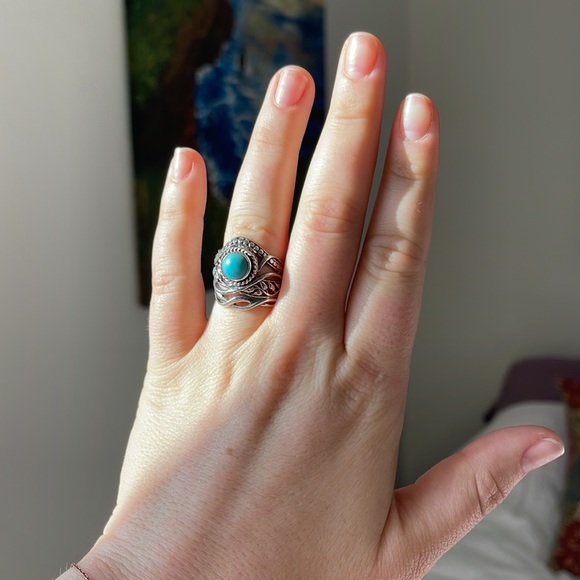 Chaco Canyon Jewelry - Kingman Circle Turquoise .925 Layered Ring